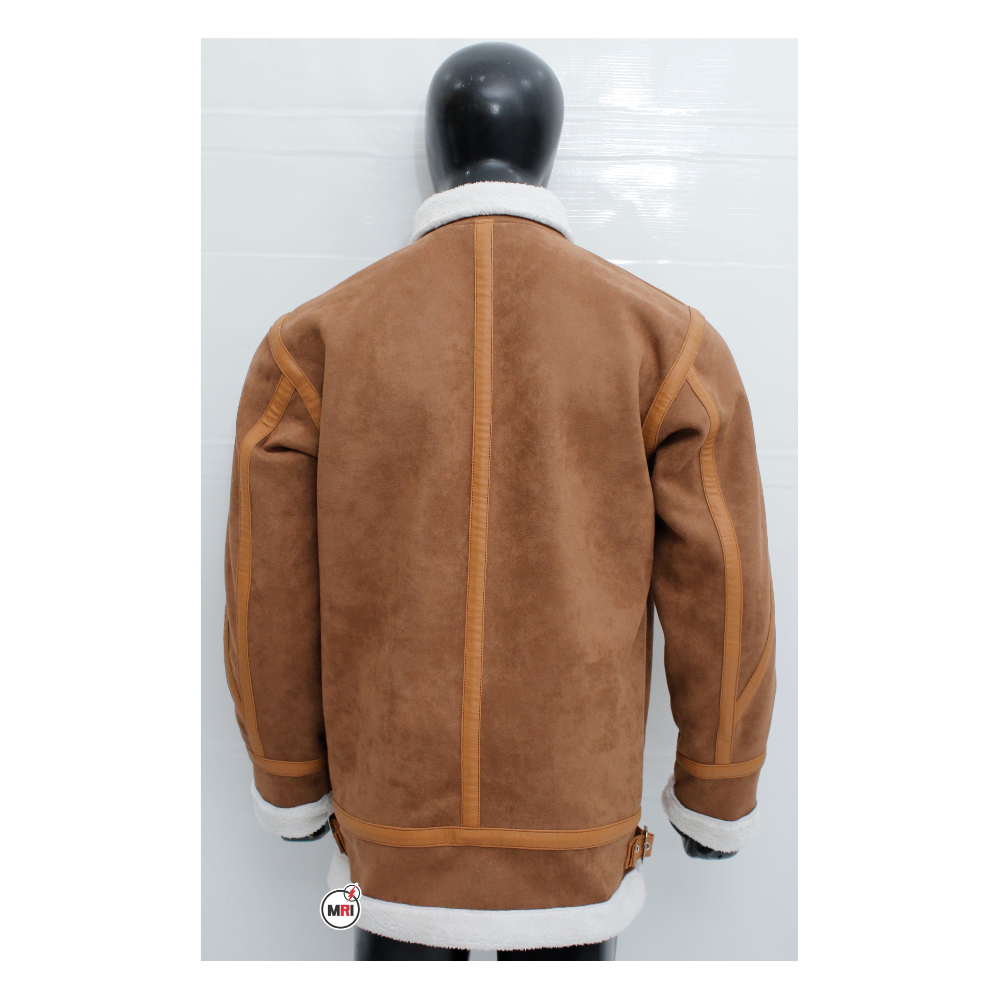 Brown PU Leather Fur Jacket