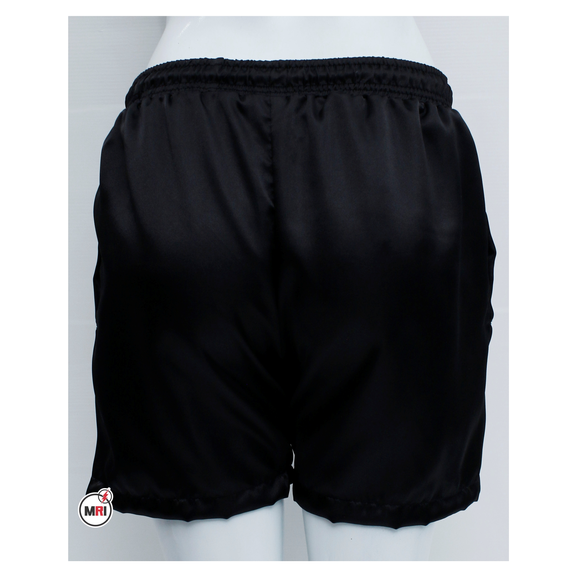 Customized Black Satin Shorts