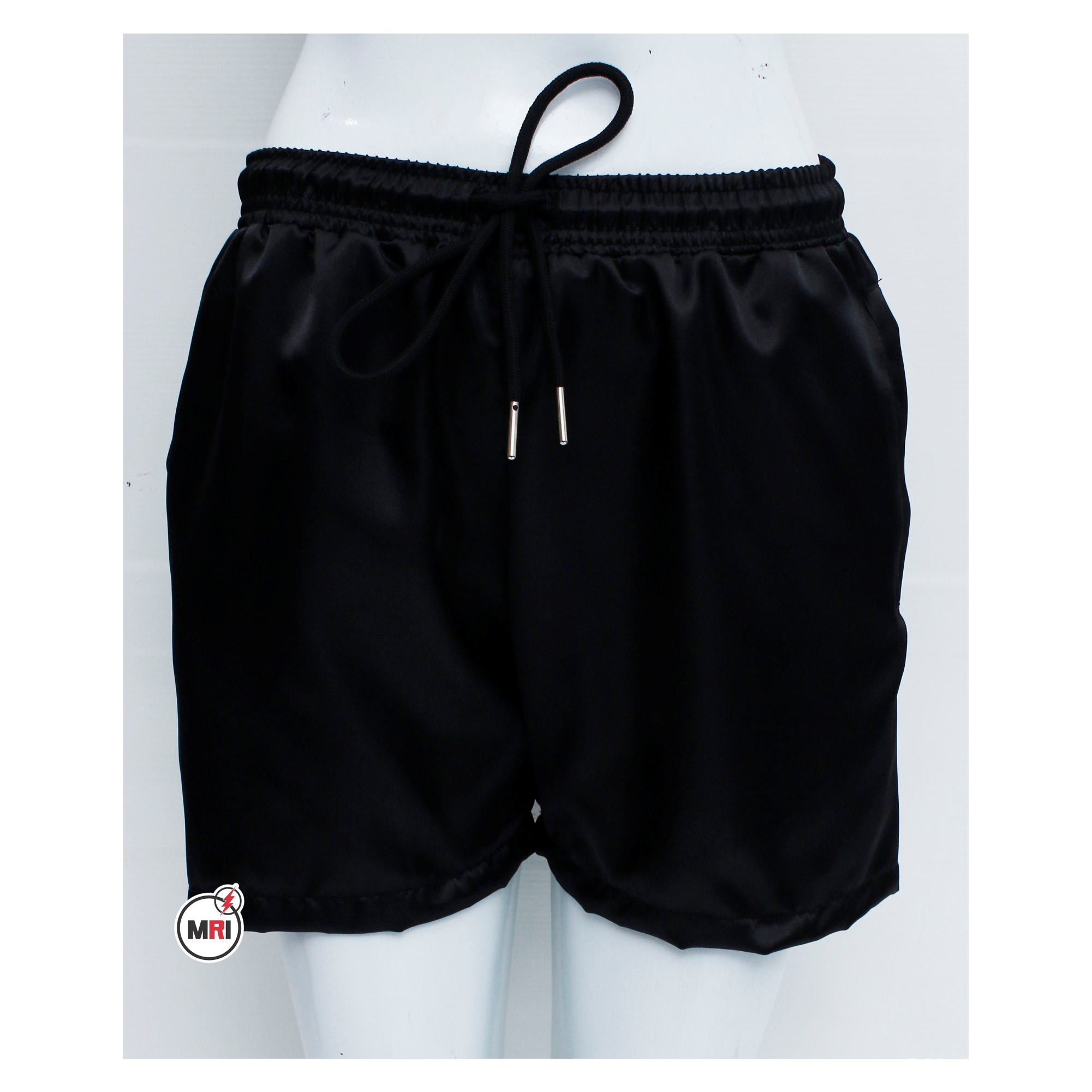 Customized Black Satin Shorts