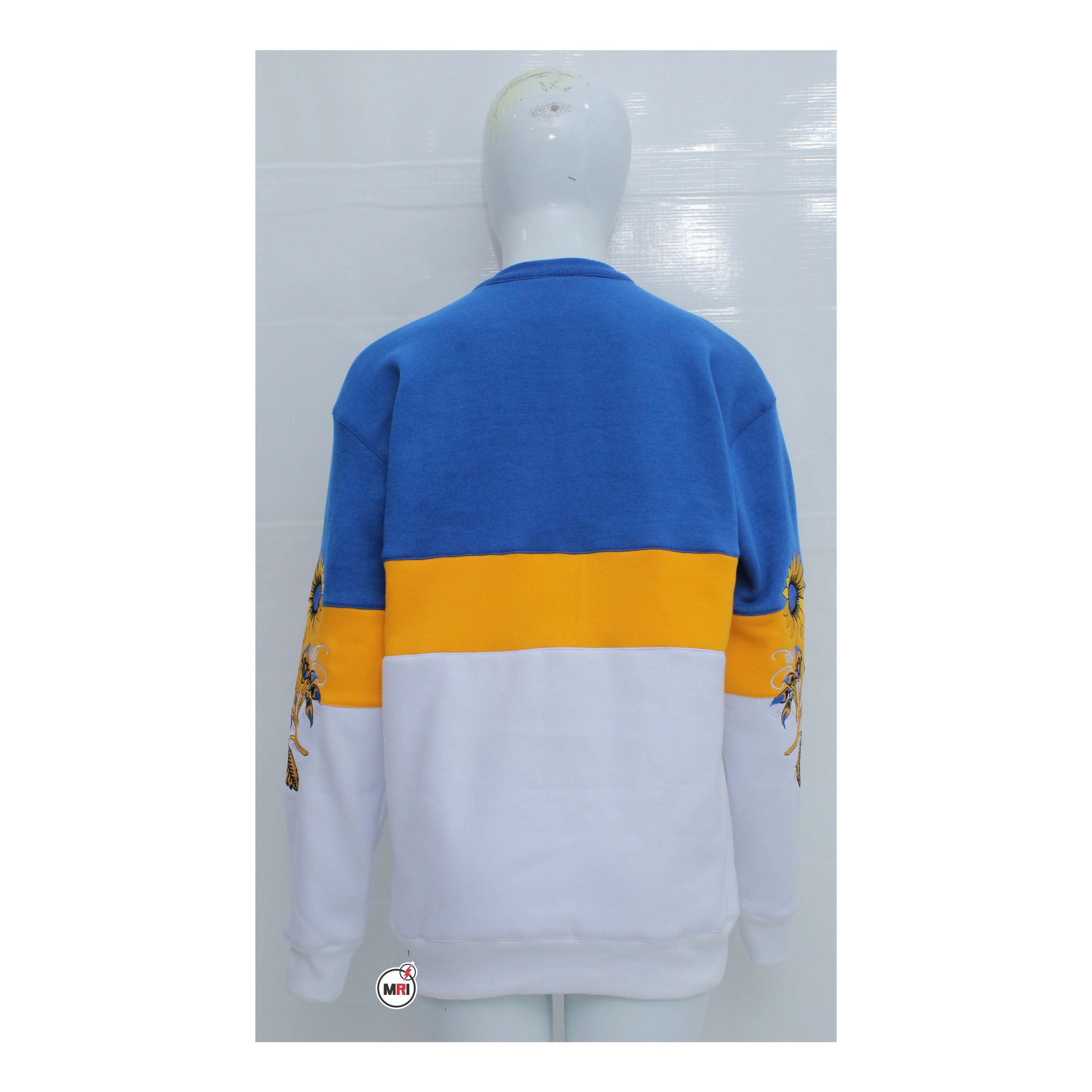 Embroidered Zipper Cotton Fleece Sweat Shirt