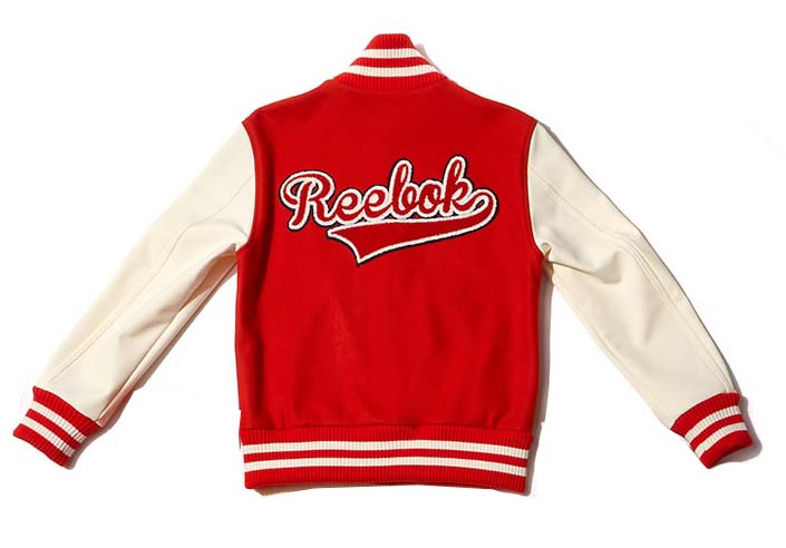 Red White Customized Varsity Jacket Wool Body Leather Sleeves Chenille Embroidery