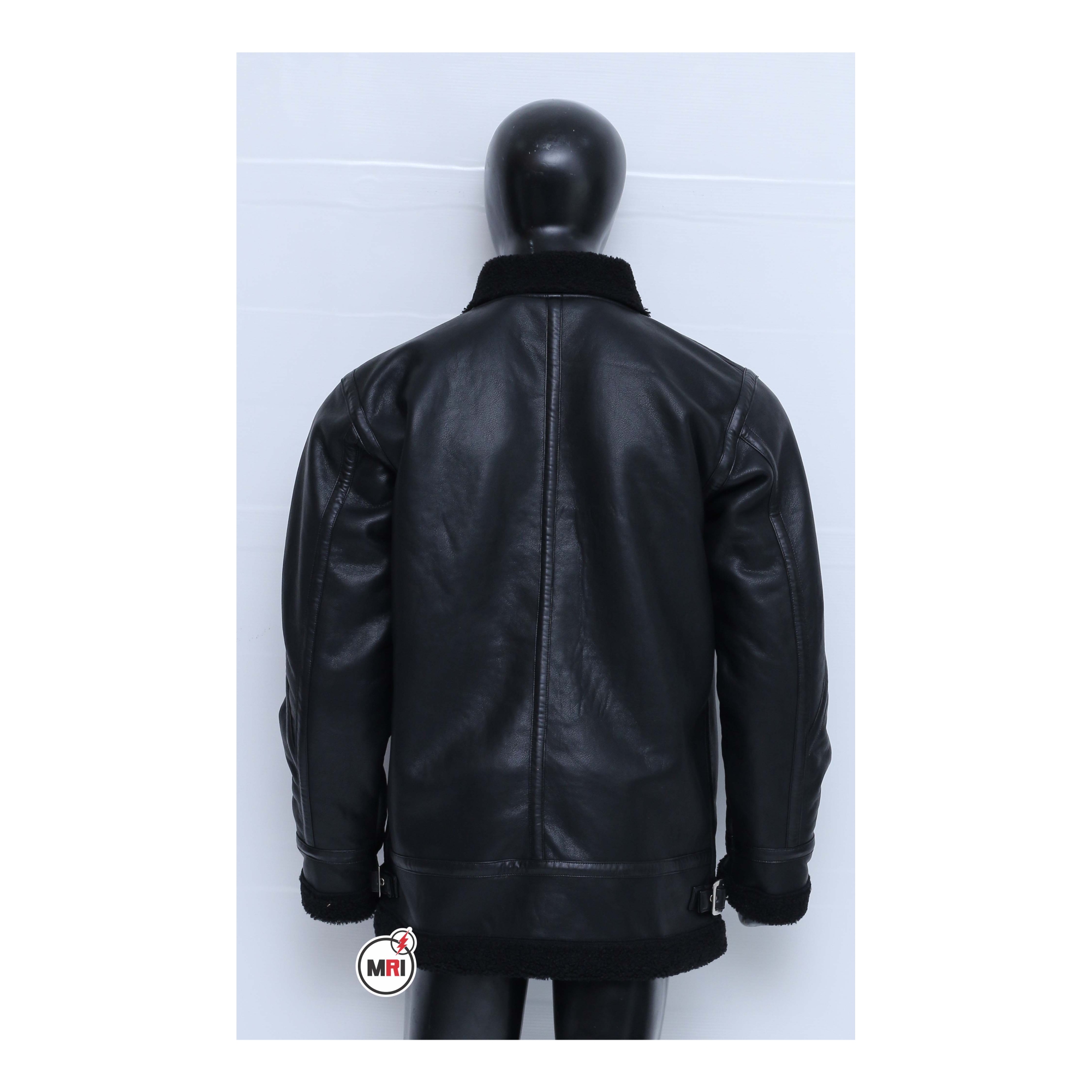 Black PU Leather Fur Jacket