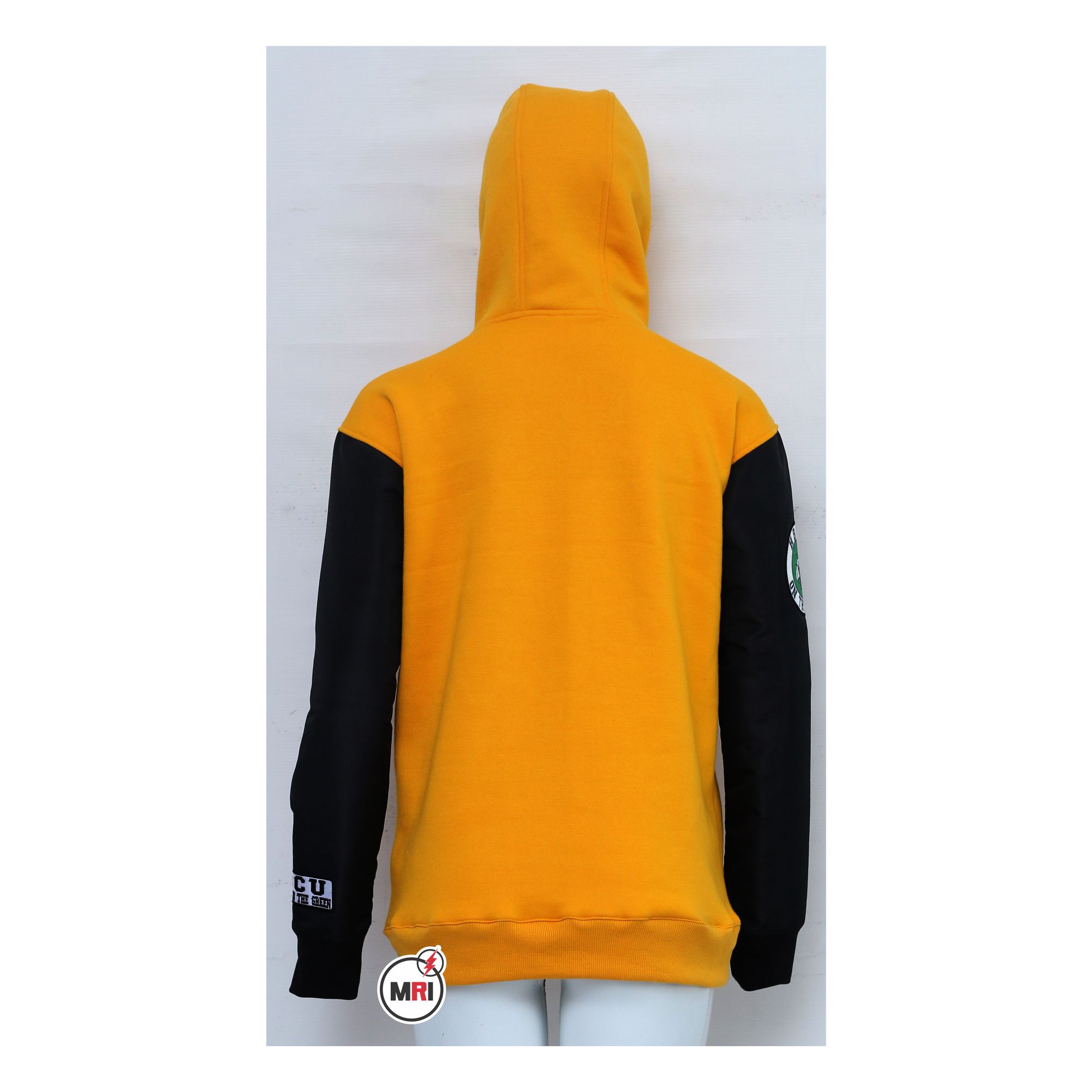 Gold Black Polyester Fleece Hoodie