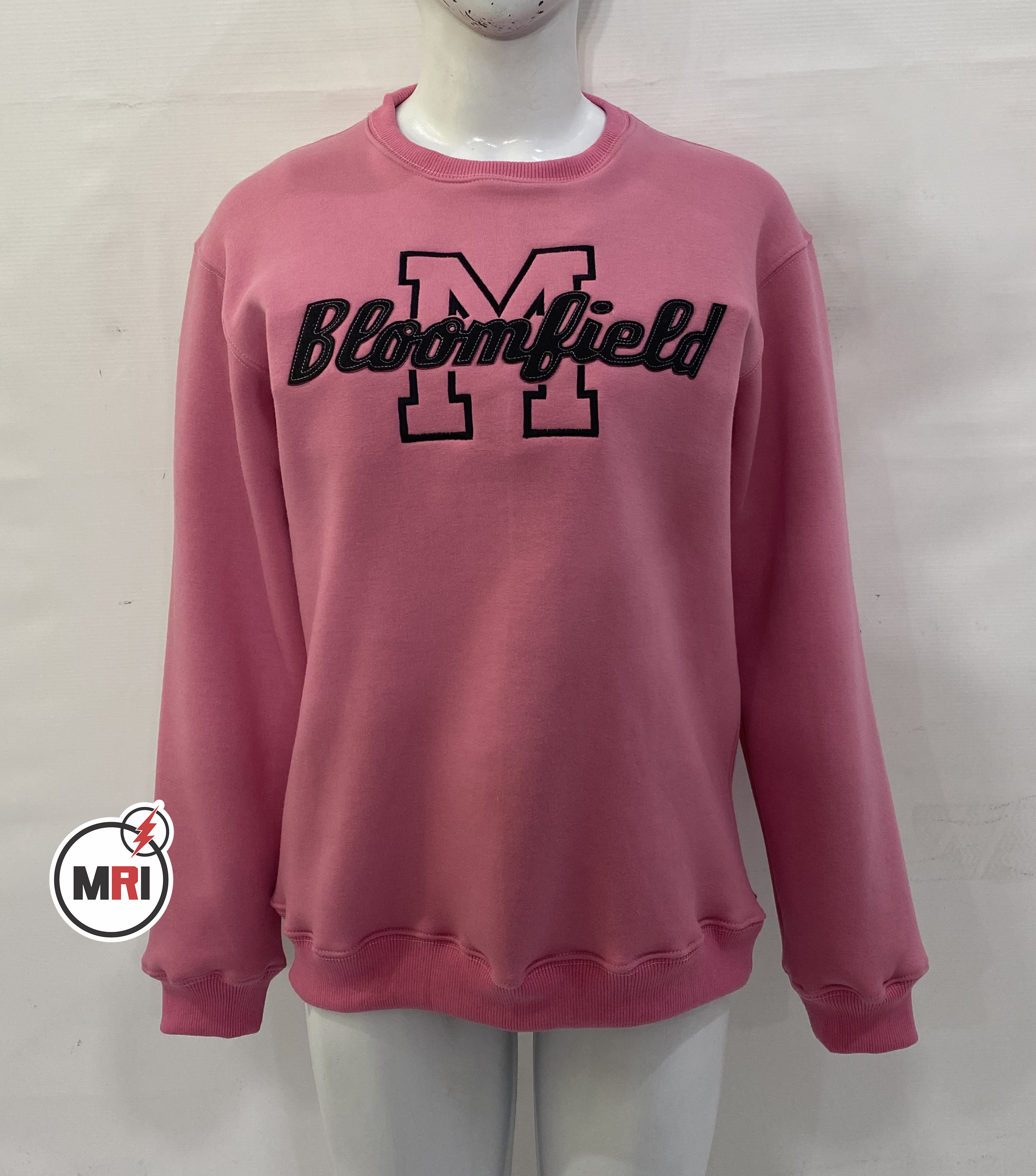 Dark Pink Felt Embroidered Sweatshirt