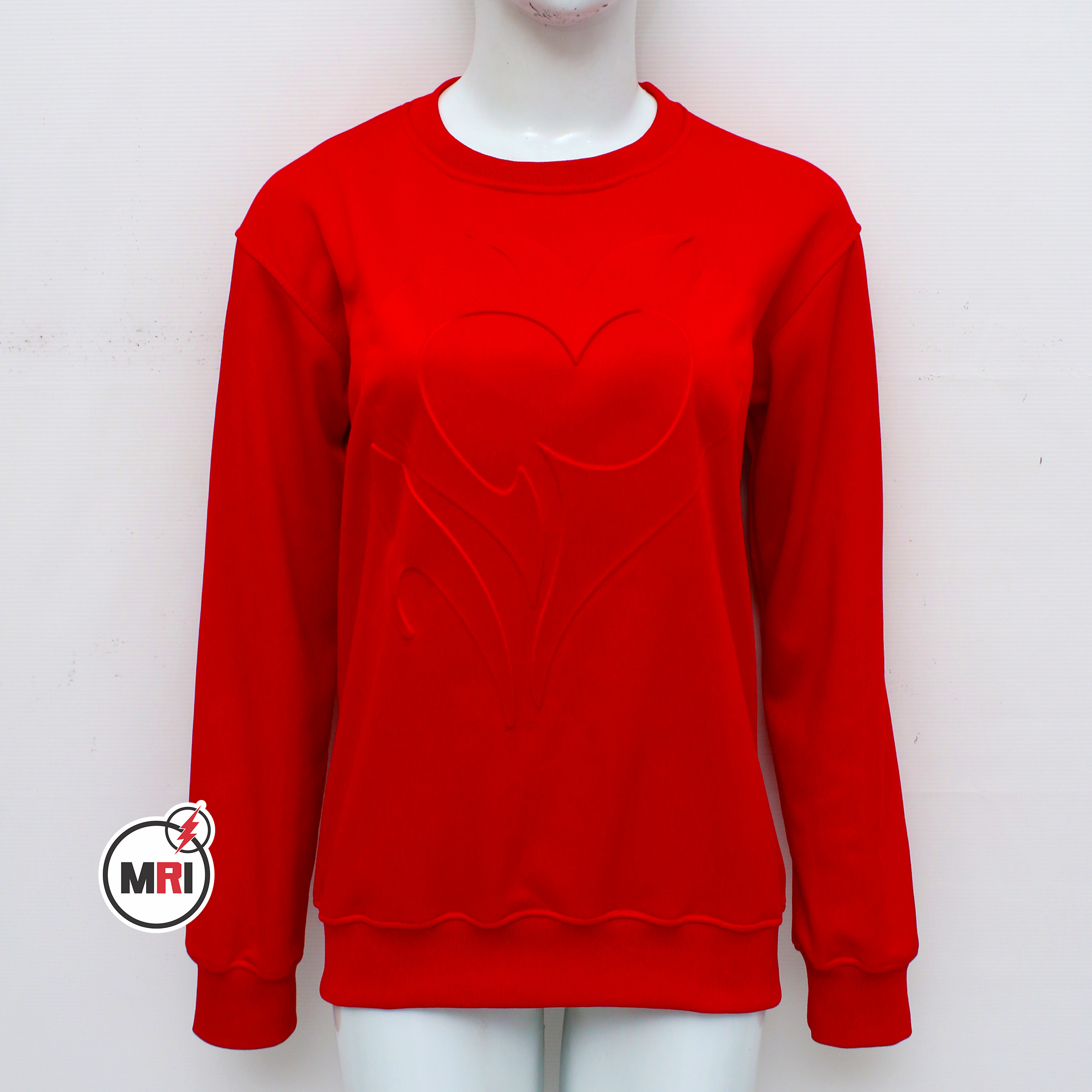 Red Embossed Custom Sweatshirt