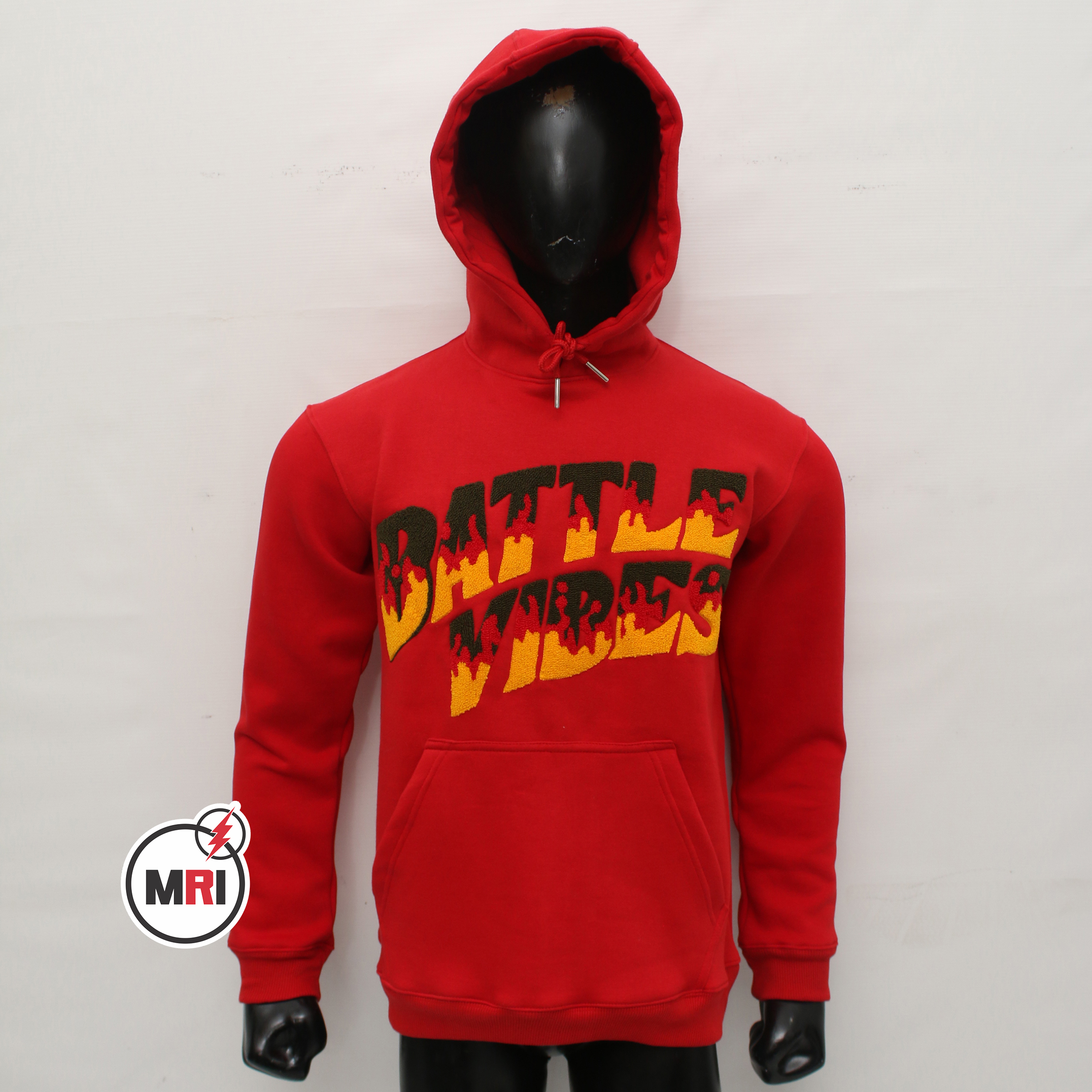 Red Chenille Embroidery Pullover Customized Hoodie