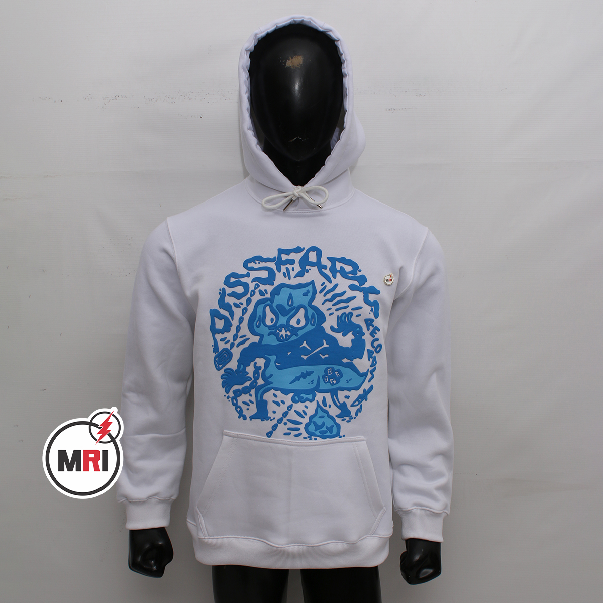 White Puff Printing Customized Pullover Hoodie
