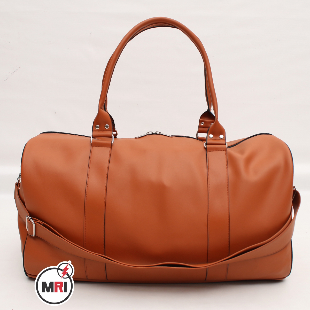 Brown Customized PU Leather Duffle Bag