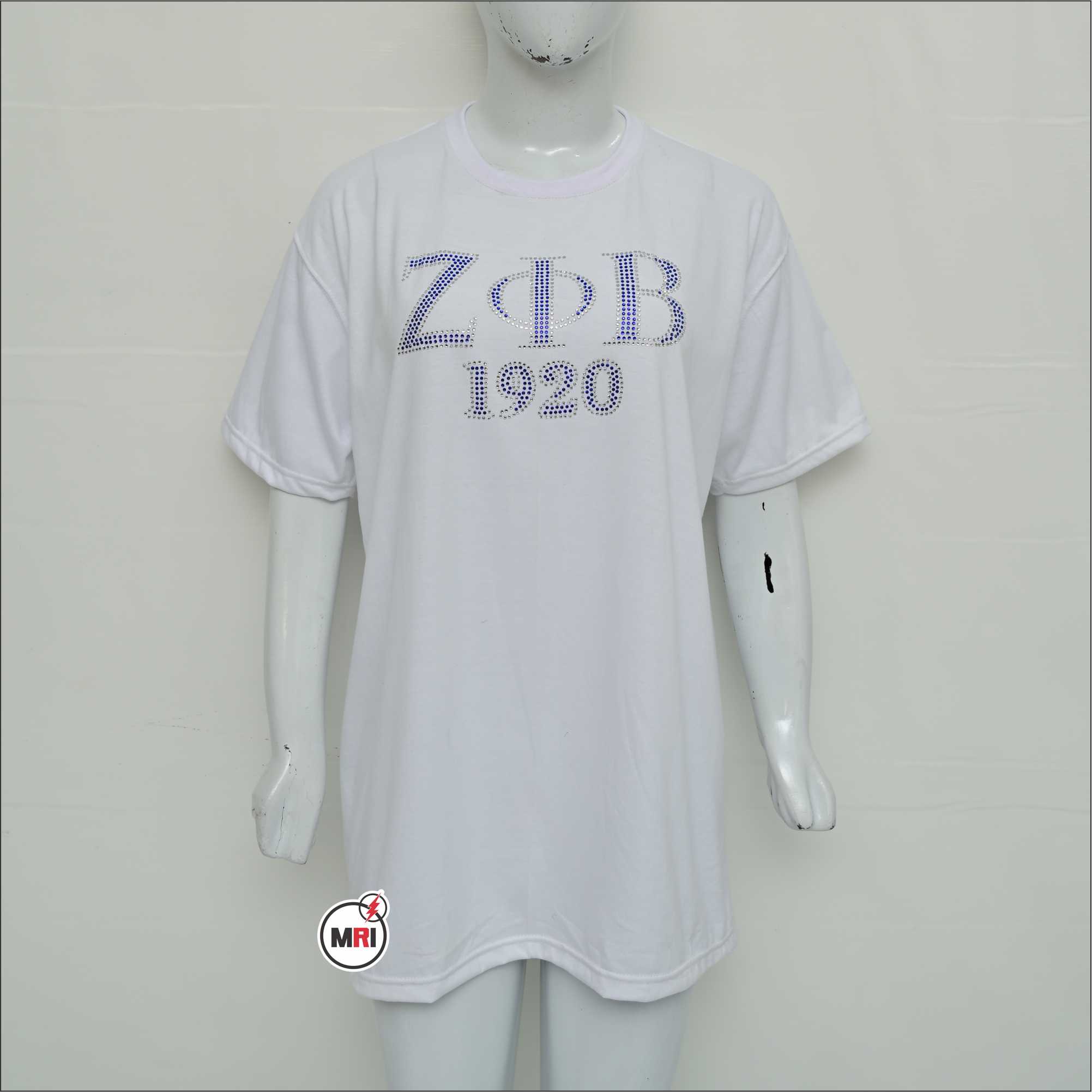 Zeta Phi Beta Custom Made Rhinestone T Shirt