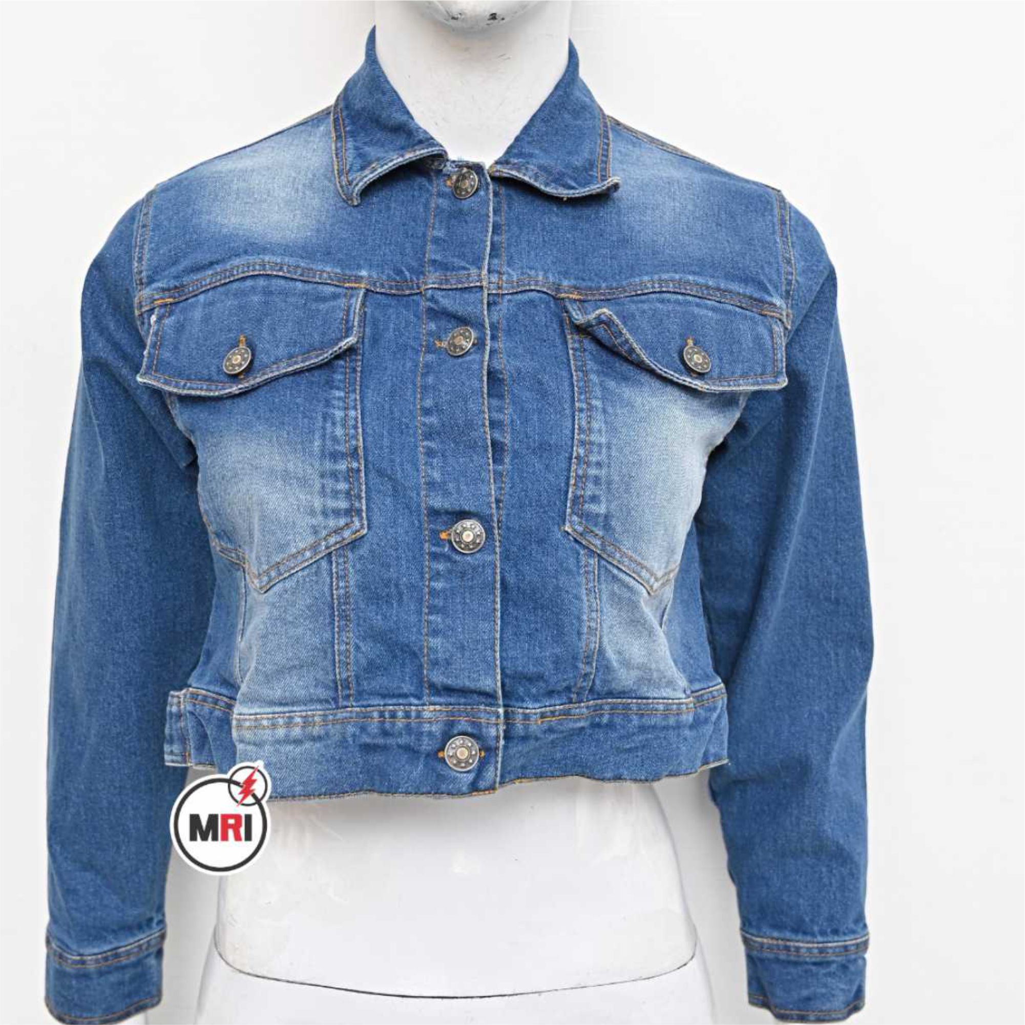 Branded Cropped Denim Jacket