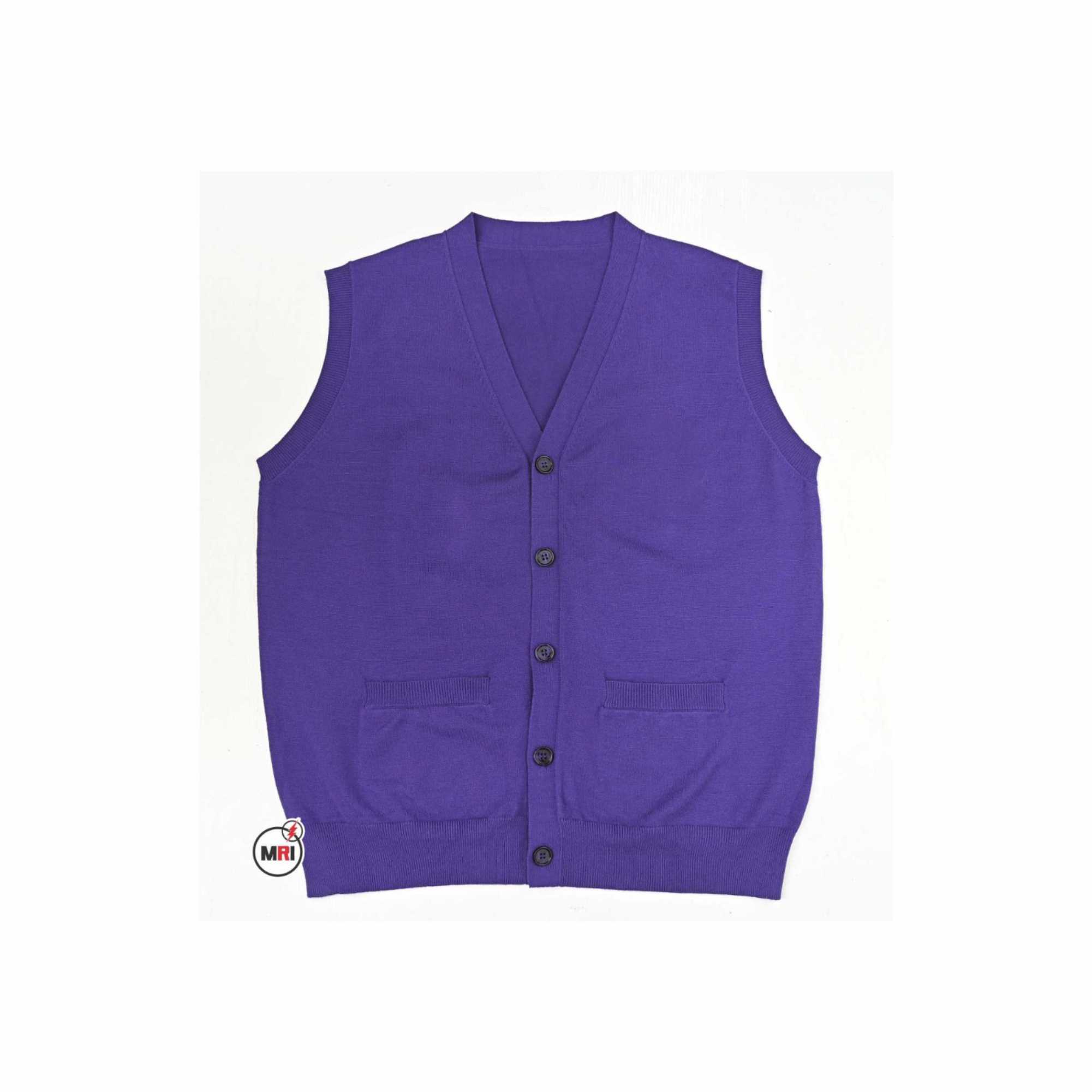 Custom Made Purple Sleeveless Cardigan Sweater