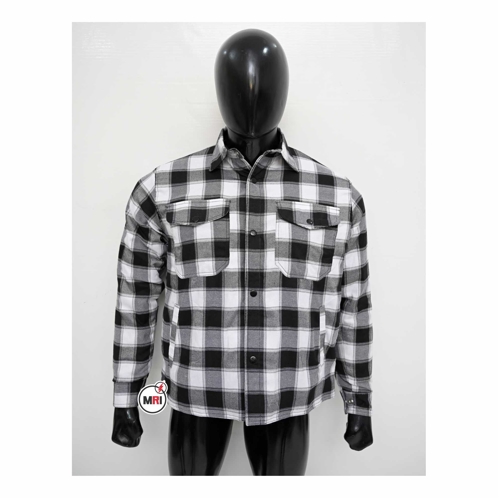 White & Black Checked Flannel Shirt