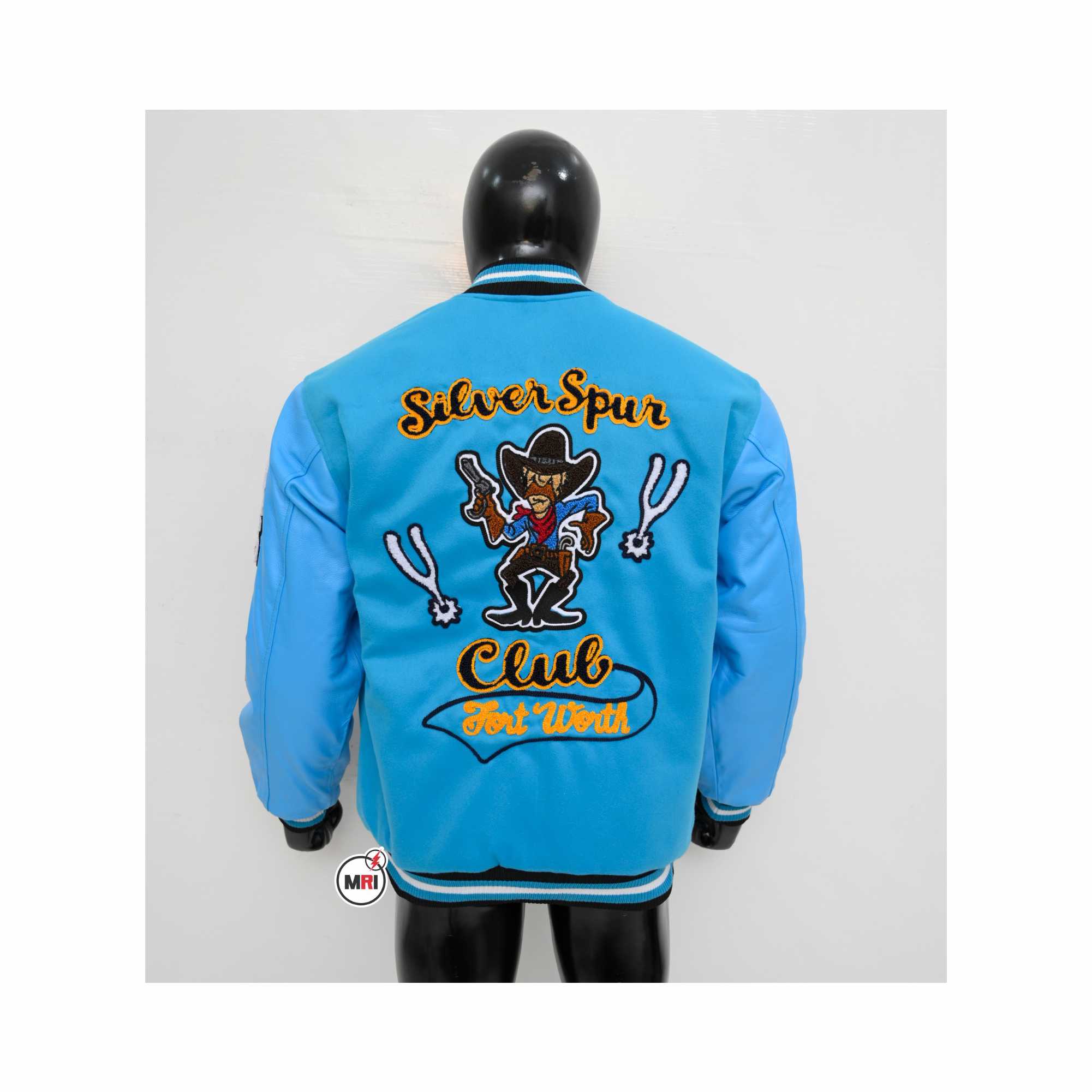 Customized Rhinestone With Patch Work Embroidery Varsity jacket