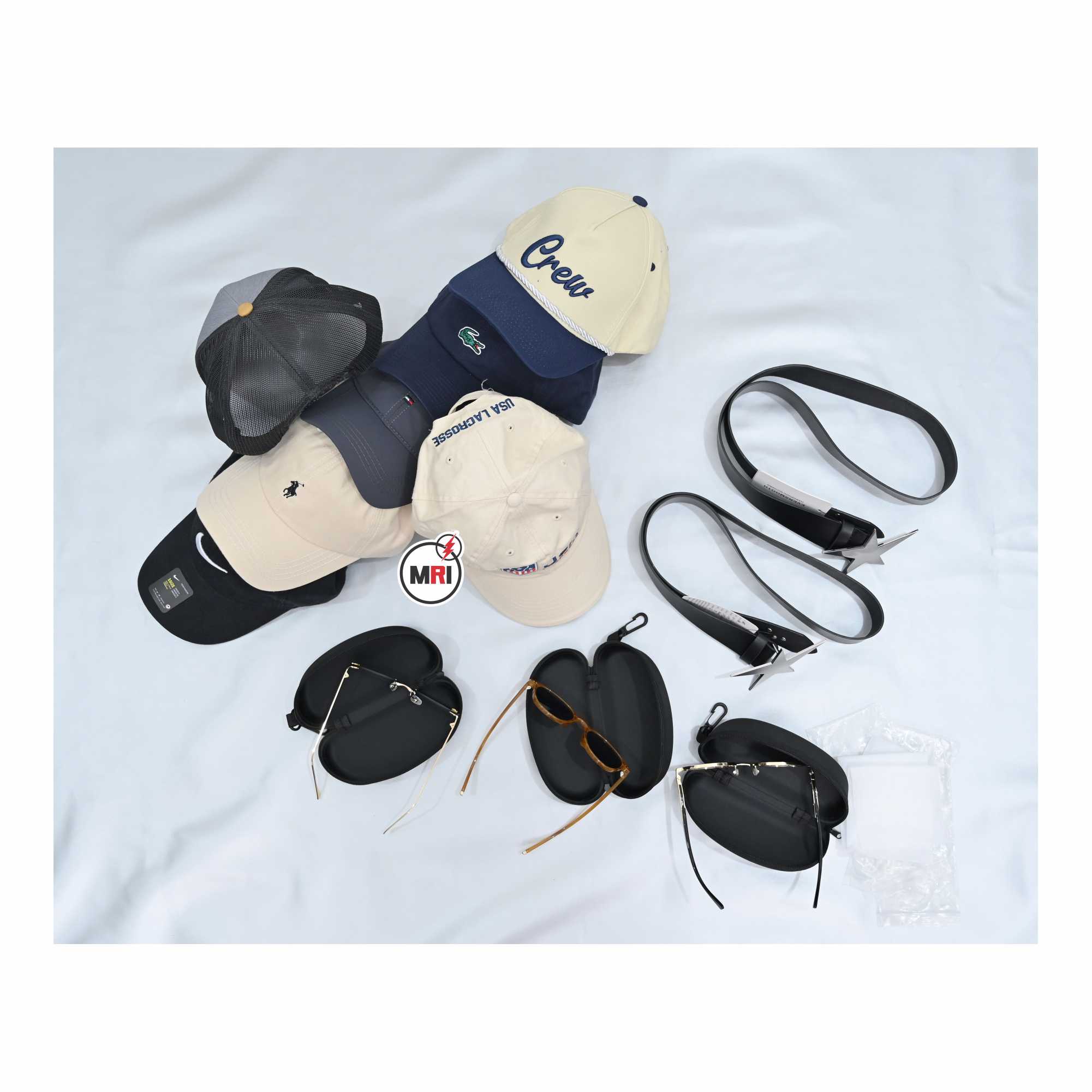 Baseball Caps, Belts & Glasses