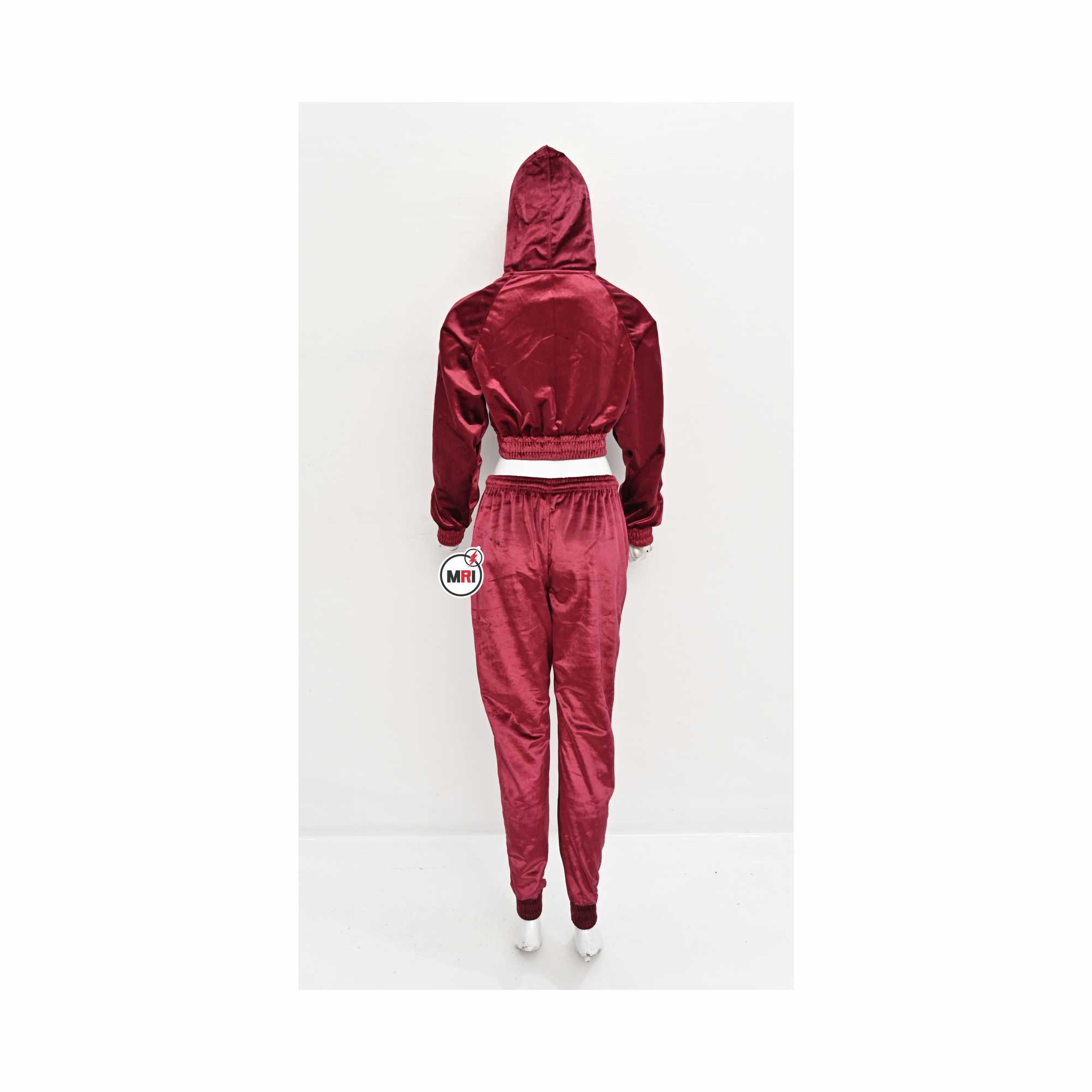 Velvet Crop Hoodie With Sweatpant