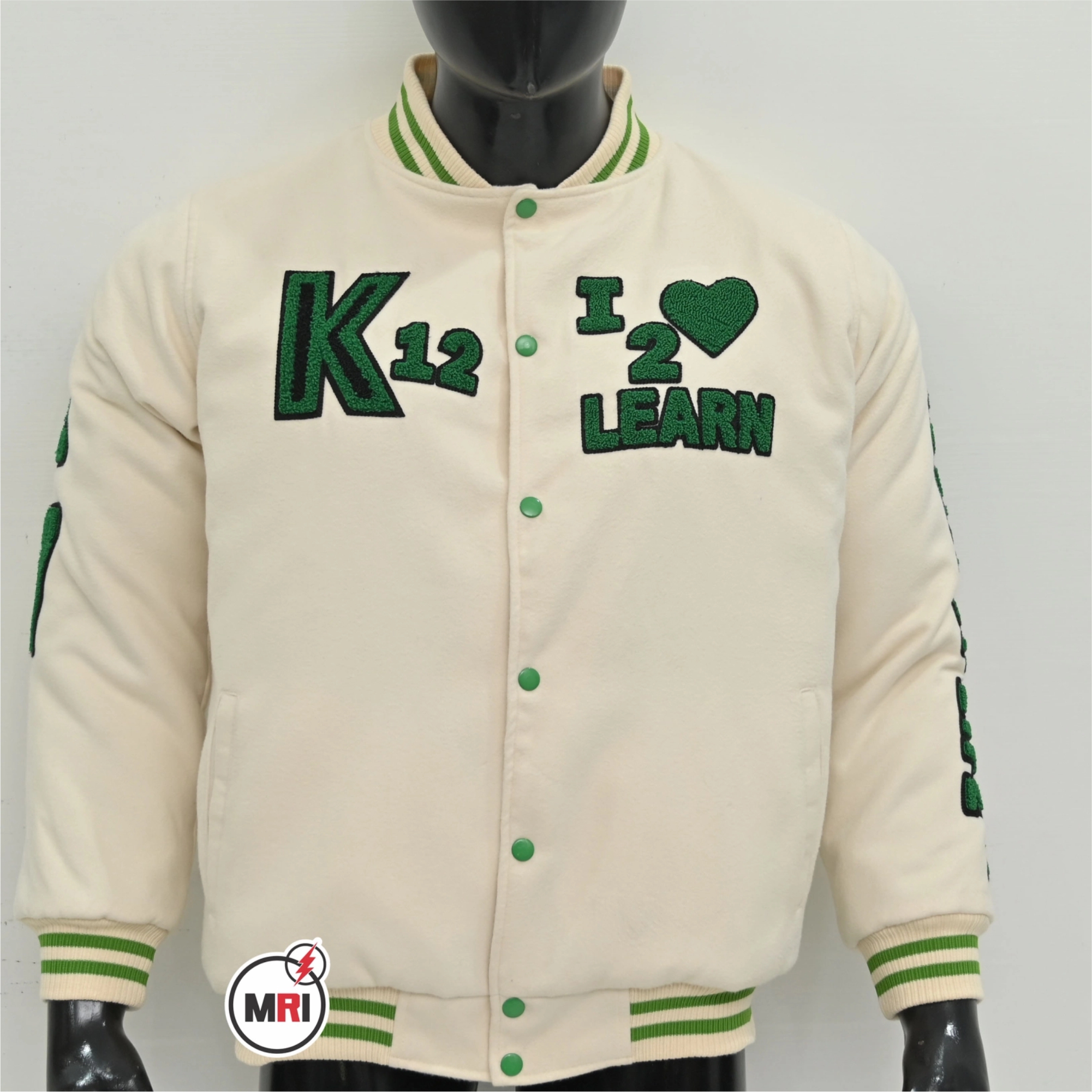 Customized Wool Body Wool Sleeves Chenille Embroidery Varsity Jacket