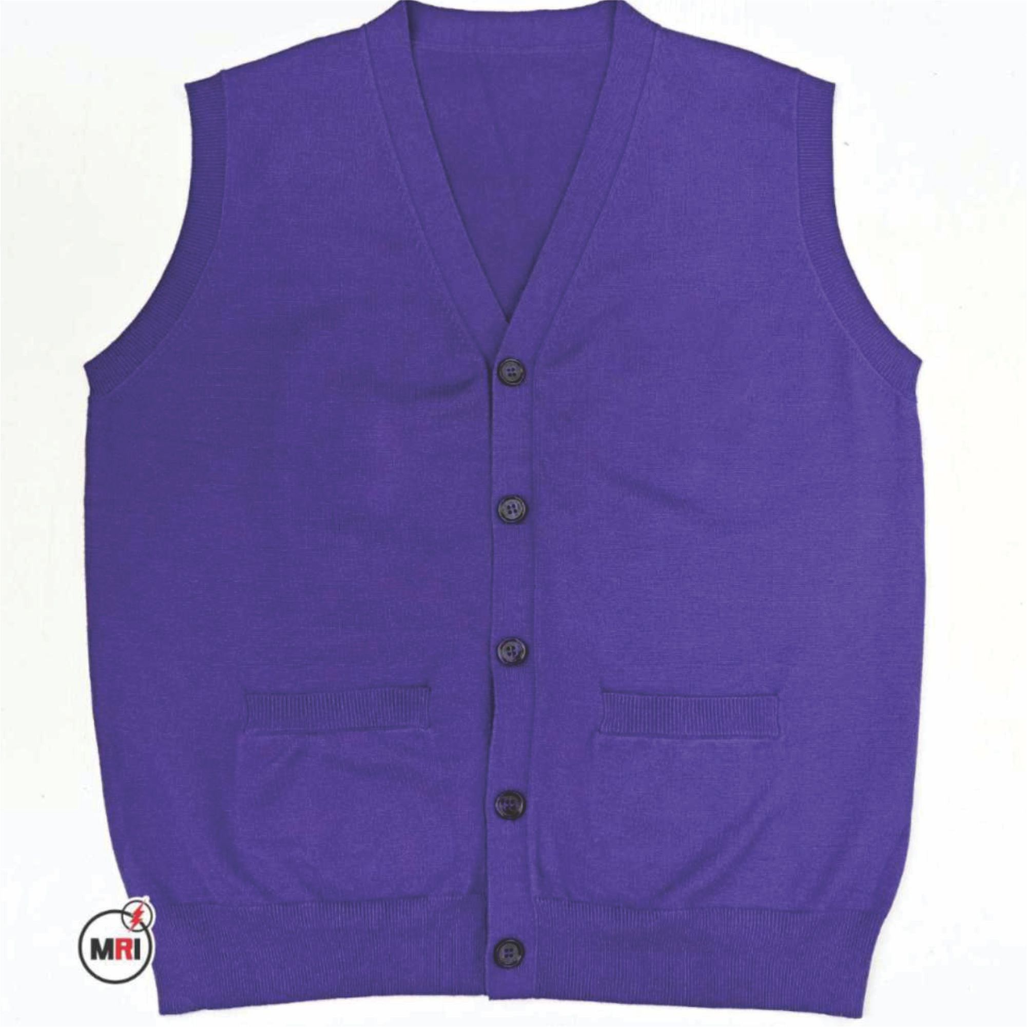 Custom Made Purple Sleeveless Cardigan Sweater