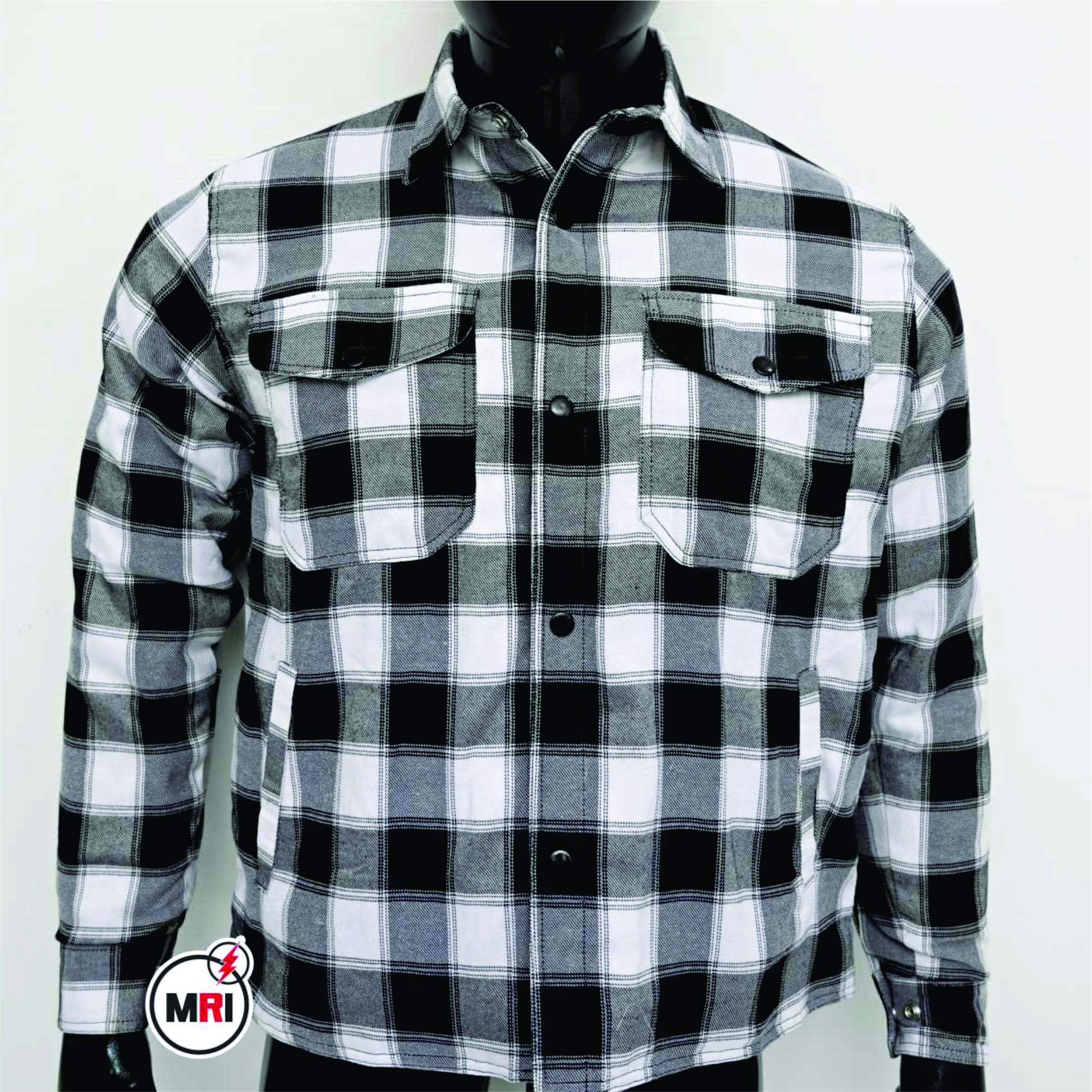 White & Black Checked Flannel Shirt