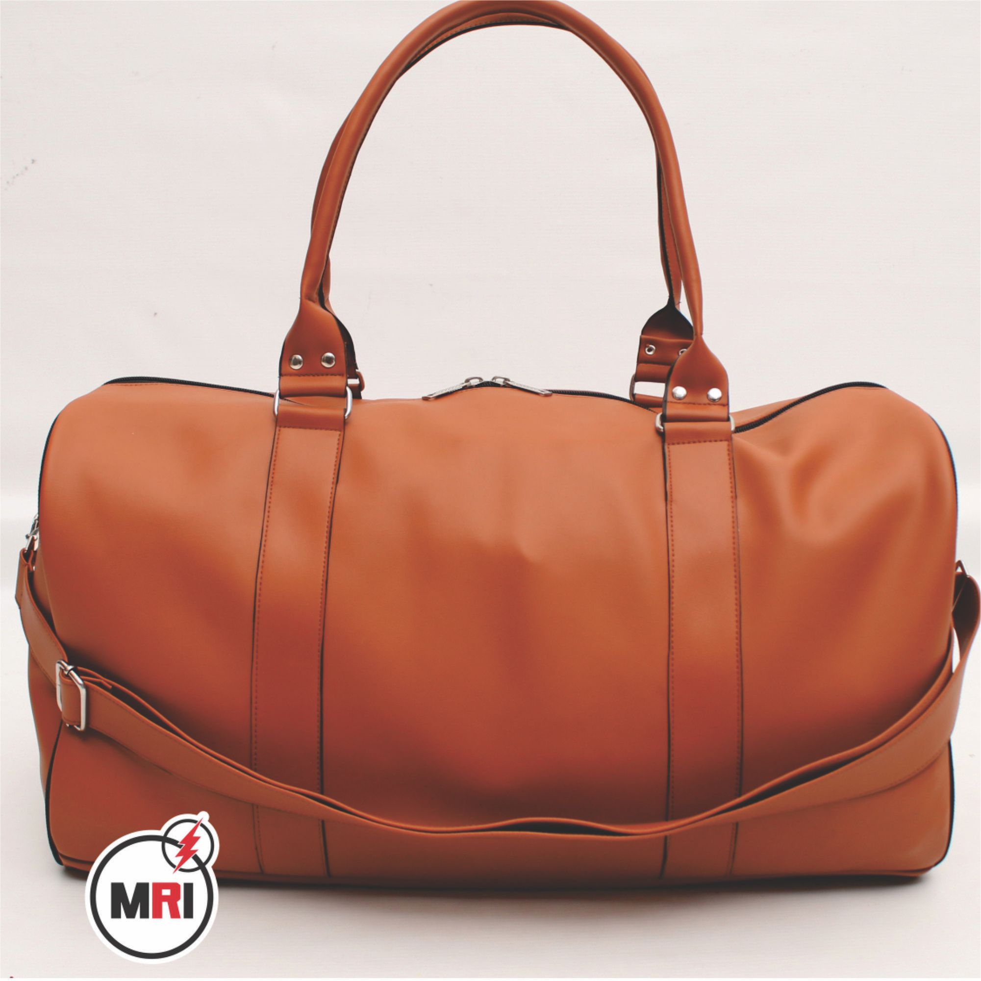 Brown Customized PU Leather Duffle Bag