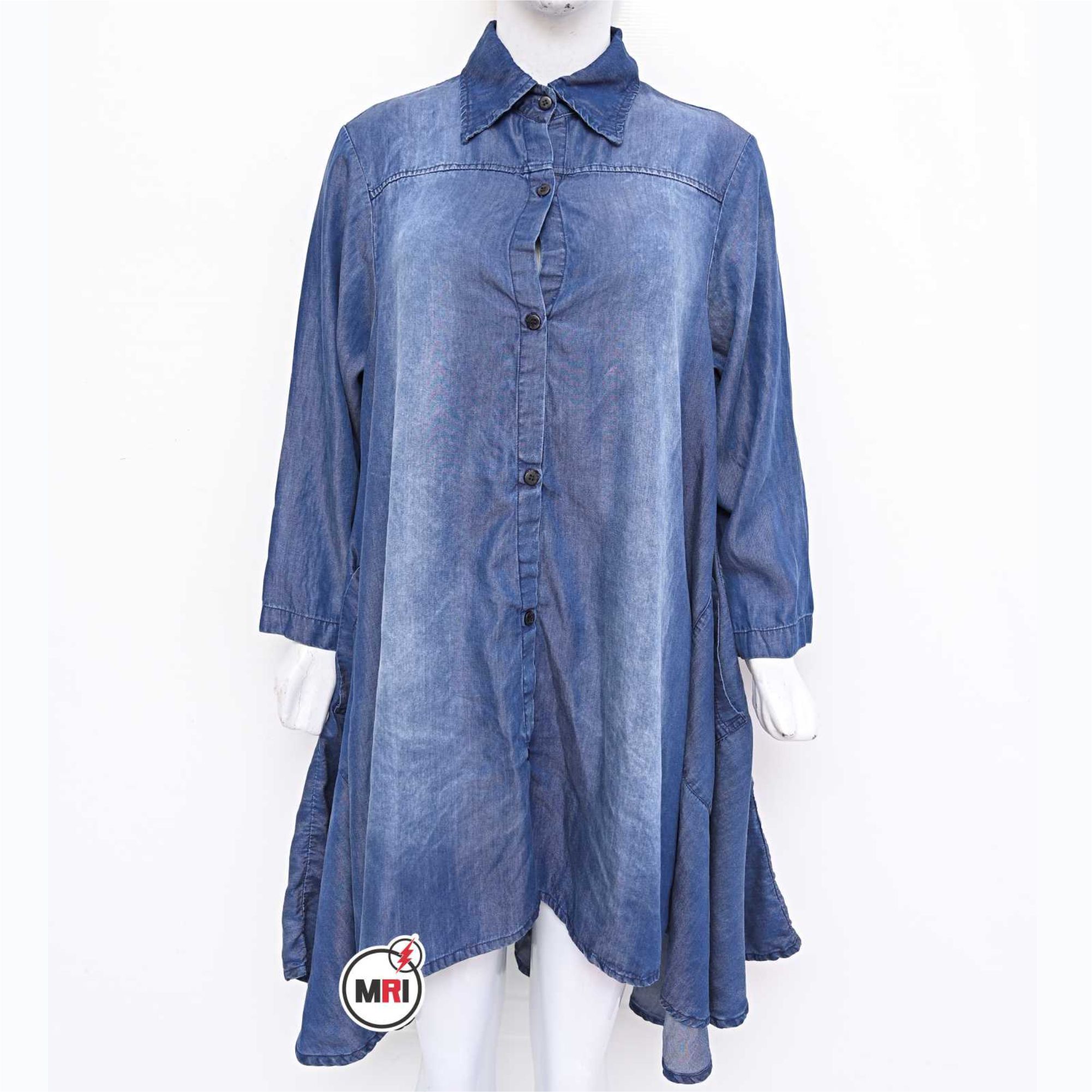 Customized Unique Denim Pigment Wash Ladies Robe