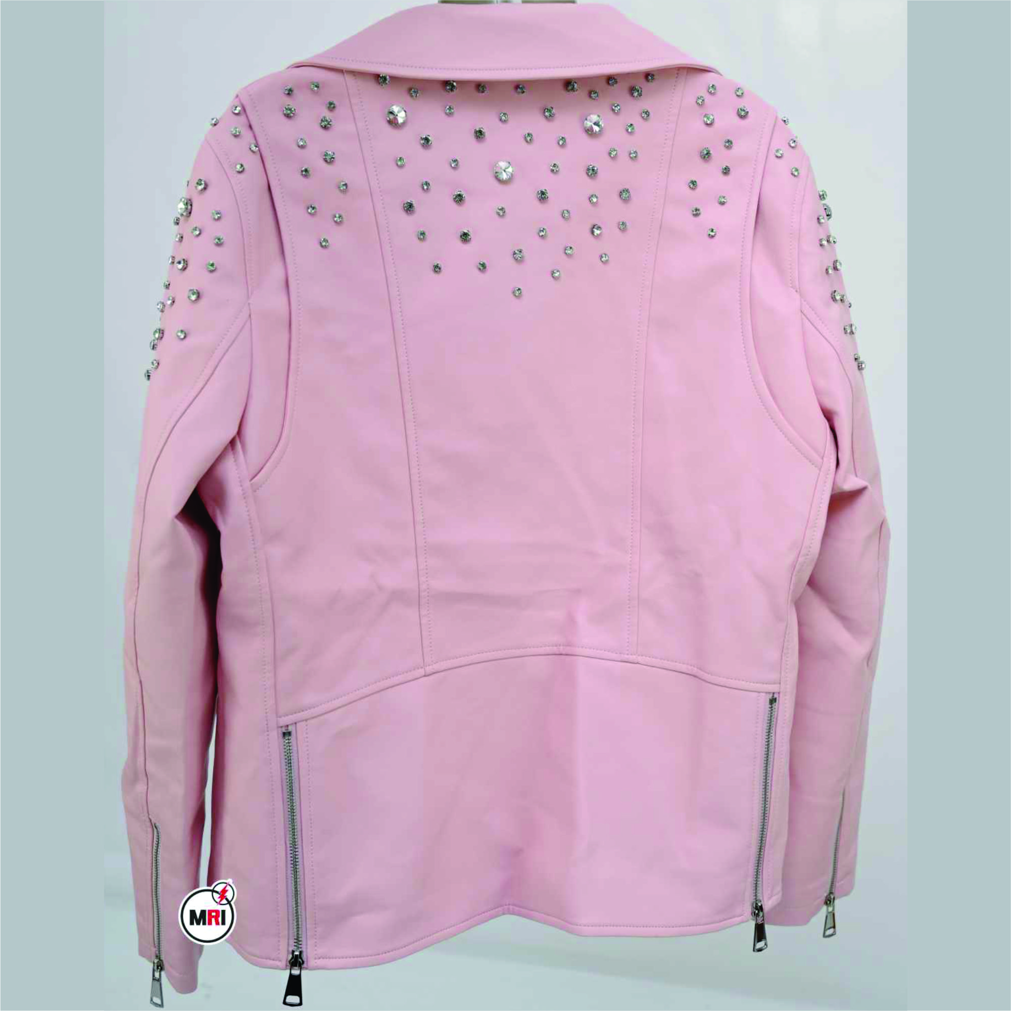 Unique Branded Pink D-Diamond PU Leather Jacket