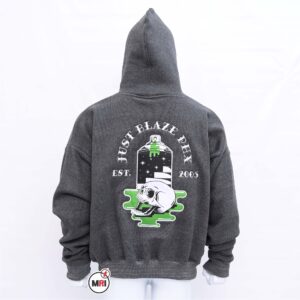 Acid Wash Embroidery Logos Pulver Hoodie