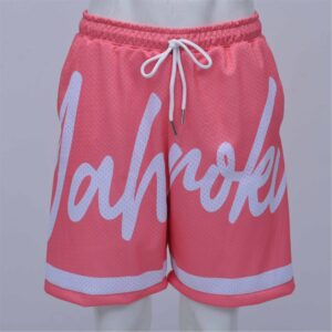 Premium Pink Mesh Basketball Shorts with Sublimation Print