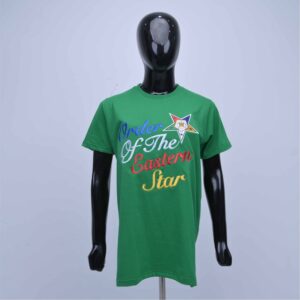 Premium Green Crewneck Tee Featuring Multi-Color Fraternal Script Embroidery
