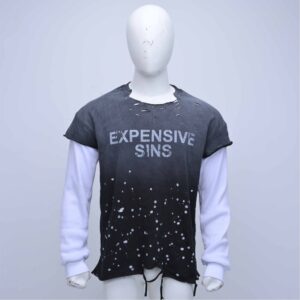Custom Distressed Double-Layer Streetwear Shirt