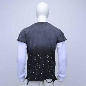 Custom Distressed Double-Layer Streetwear Shirt