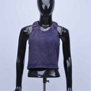 Premium Vintage Acid-Washed Sleeveless Crop Top for Women’s Streetwear