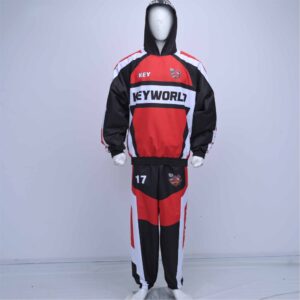 Custom Taslan Windbreaker Hooded Tracksuit (Red/Black)