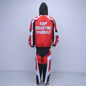 Custom Taslan Windbreaker Hooded Tracksuit (Red/Black)