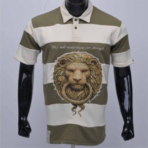Customized rugby shirt with sublimation applique embroidery