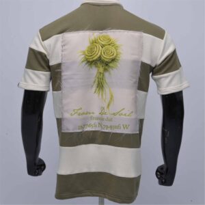 Customized rugby shirt with sublimation applique embroidery