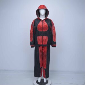 Luxury Sublimation Printed Velvet Tracksuit Featuring Red Galaxy Starfield Aesthetics