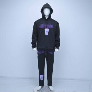 Custom Chenille Embroidery Heavyweight Hoodie Tracksuit