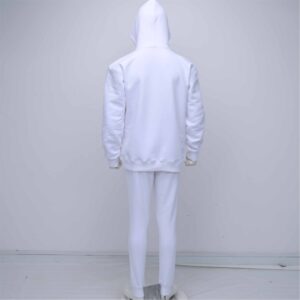 Premium Quality With Custom Logo Manufacture White Cotton Fleece Front Embroidery Logo On The Chest Tracksuit With Hood For Mens