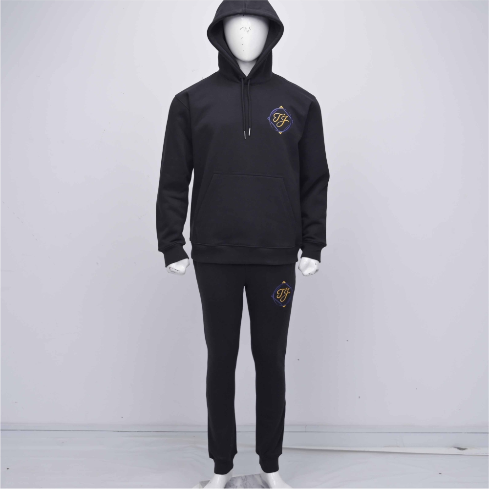 Sportswear Wholesale 100% Cotton Men's Gym Fleece Custom Logo Breathable Windproof Embroidery Plus Size Hoodie style Tracksuits