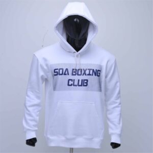 Customized cotton fleece hoodie with brush printing