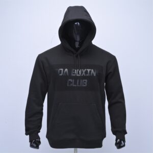 Customized cotton fleece hoodie with brush printing