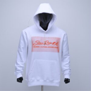 Customized cotton fleece hoodie with brush printing