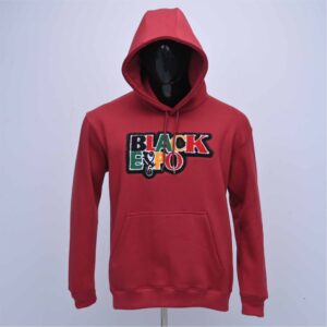 Custom Red Heavyweight Fleece Hoodie With Chenille Patch Logo