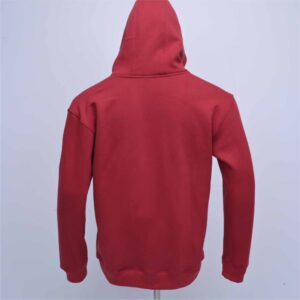 Custom Red Heavyweight Fleece Hoodie With Chenille Patch Logo