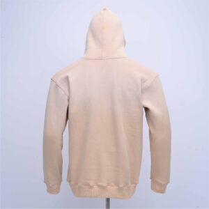 Custom Beige Heavyweight Fleece Pullover Hoodie With Star Logo