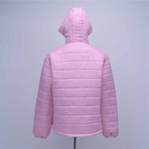 Customized nylon padded jacket with applique embroidery logos