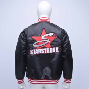 Custom Satin Bomber Varsity Jacket With Front Zip