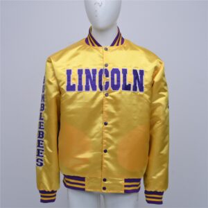 Customized satin jacket with applique embroidery