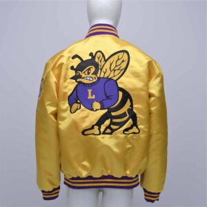 Customized satin jacket with applique embroidery