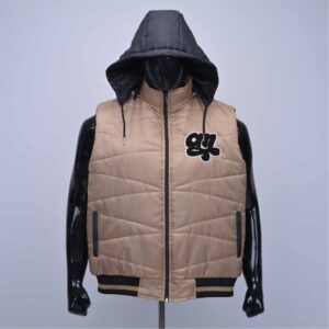 Custom Puffer Vest Jacket With Removable Hood